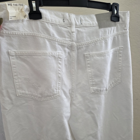 Free People Stride High Waist Wide Leg Jeans White Coton Pants - Picture 8 of 11